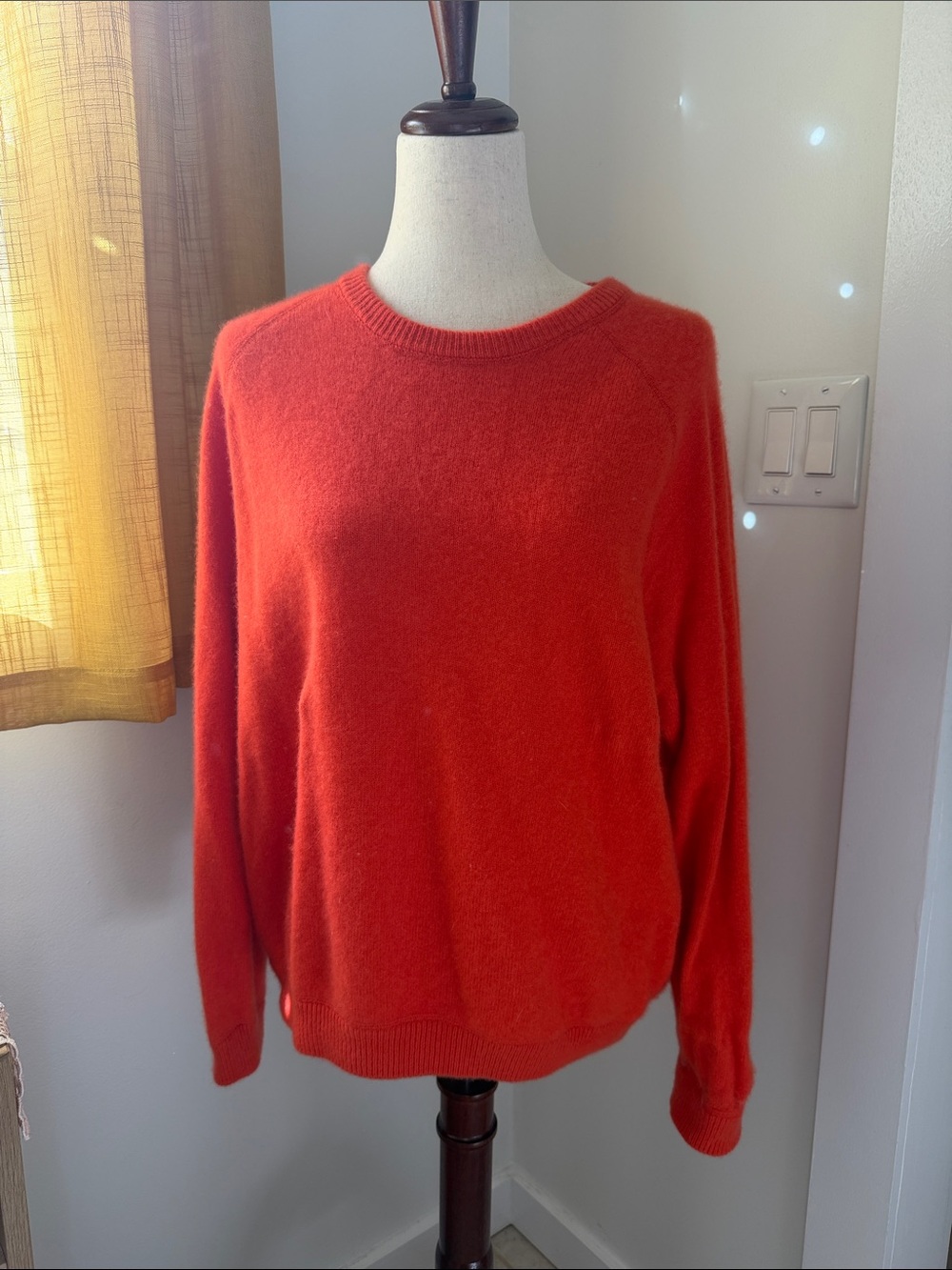 Lands' End Orange-Red Crewneck Sweater